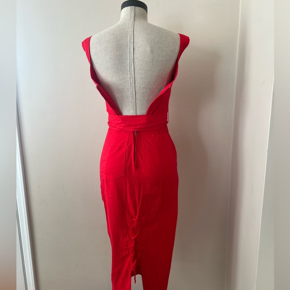 Vintage Foxylady beautiful Red lace up dress front and back - Picture 3 of 6